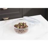 TOO üveg kerek ételtároló, csatolható műanyag tetővel 650 ml-es (KT-89) (KT-89)