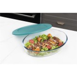 TOO üveg ovális ételtároló, műanyag tetővel 1600 ml-es (KT-98) (KT-98)