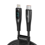 Toocki töltőkábel USB C-L, 1m, PD 27W (fekete)