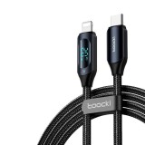 Toocki USB-C - Lightning PD 20W kábel 1m digitális kijelzővel (TXCTL-XY01-20)