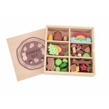 Tooky Toy 40 db-os fa erdei építőkészlet - tárolódobozzal és krétatáblával