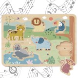 Tooky Toy interaktív fa puzzle - állathangokkal