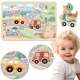 Tooky Toy interaktív fa puzzle - járműhangokkal