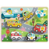 Tooky Toy magasított járműves puzzle