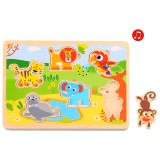 Tooky Toys Fa Puzzle hanggal 7 db-os - Safari Állatos
