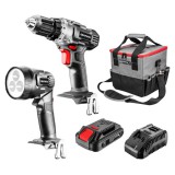 Topex-Graphite AKKUS GÉPKÉSZLET ENERGY+, 18V/2AH: AKKUS FÚRÓ + LÁMPA + TÁSKA + AKKU +TÖLTŐ