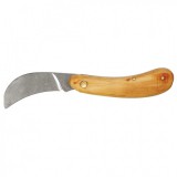 Topex összecsukható hajlított pengés kés retesszel, teljes méret 180mm, fa markolat