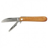 Topex összecsukható kés retesszel, teljes méret 180mm, fa markolat, két részes