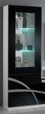 TopLine Milano Day 1-ajtós vitrines szekrény LED világítással - fehér-fekete