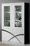 TopLine Milano Day 2-ajtós vitrines szekrény LED világítással - fekete-fehér