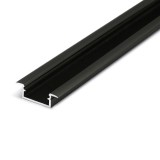 Topmet Begtin12 süllyesztett alumínium LED profil, fekete (előlap: J) - C8020021 - szálban