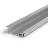 Topmet Flat8 alumínium süllyesztett fali LED profil, natúr alu (előlap: H) - 23050000 - szálban