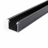 TOPMET LED profil LINEA-IN20 EE7F/U7 süllyesztett fekete