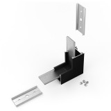 TOPMET LED profil LINEA20 fekete térben forduló sarokidom 90°