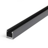 Topmet Linea20 LED profil általános világításhoz, fekete (előlap: E,F) - C1020021 - szálban