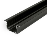Topmet Phil süllyesztett alumínium LED profil, fekete (előlap: C10) - 97100002 - szálban