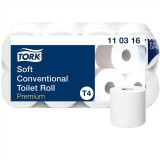 Tork toalettpapír T4 kistekercses Premium (3r., hófehér, 250lap/tek, 8tek/csg, 9csg/karton)