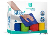 Törlőkendő, mikroszálas, 4 db, BONUS 'MicroCLEAN Plus Immunetec'