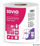 Törlőpapír, 100% cellulóz, tekercses, 100 m, 20 cm átmérő, 2 rétegű, SOVIO