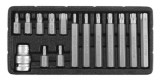 TORX készlet 15 részes, tamperproof (1/2 col/L=30 mm, 1/2 col/L=75 mm T20-T55) YATO