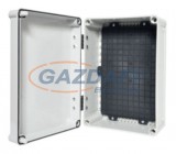 TP Electric 3310-234-0600 Kötődoboz, PC, IP67, teli nyitható tető zsanérral 250x360x150