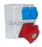 TP Electric 3317-200-5000H Üres ipari doboz 120×170mm IP44 3 fázisú (75x75) aljzat 5x16A 1db+1 fázisú kék aljzat 2 db