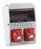TP Electric 3320-002-5700 Ipari doboz szerelt 220x300-1x(5P16A)+1x(5P32A)+2x(2P+F)oldalsó IP44