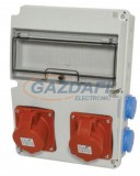 TP Electric 3320-004-7700 Ipari doboz szerelt 220×300 2×(5P32A) +4×(2P+F) oldalsó