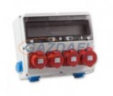 TP Electric 3323-022-5272 Szerelt ipari doboz 360×300mm 18modul(5×16A-IP44)×2+(5×32A-IP44)×2+(1×16A)×4