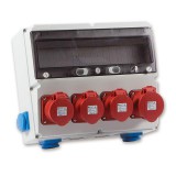 TP-Electric Szerelt ipari doboz 360×300MM 18MODUL(5×16A-IP44)×3+(5×32A-IP44)×1+(1×16A)×4