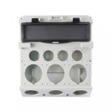 TPLAST Üres ipari doboz 300x340, IP44, 4x(2P+F)+3x(83x90)+3x(75x75)szerelvekhez előkészített, 14 modul