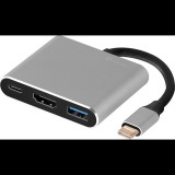 Tracer A-1, 60 W, 3 portos, USB 3.1, USB Type C, HDMI 1.4, Aluminium, Notebook dokkoló (TRAPOD46847)