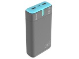 Tracer EnerGen, 20000 mAh, 2 x USB-A, 1 x USB-C, PD 20 W, QC 3.0 22.5 W, Fekete-Kék, PowerBank