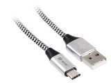 Tracer TRAKBK46265 USB 2.0 Type-C apa - USB 2.0 A apa, 1 m Fekete-Ezüst kábel