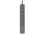 Tracer TRALIS47685 Power Line+, 5 m, 4 aljzat, Max. 3680 W, 3x USB A, Grafit, Túlfeszültségvédő Elosztó
