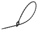 TRACON 160F-GY Gyöngyös nyitható kábelkötegelő, fekete 150×1,7mm, D=4-38mm, PA6.6