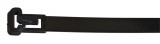 TRACON 261-NY Nyitható kábelkötegelő, fekete 250×7.6mm, D=10-65mm, PA 6.6