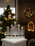 Tracon CHRTRWS5WW LED karácsonyi gyertyapiramis,karácsonyfa,fa, ezüst, elemes Timer 6+18h,5LED, 3000K, 2xAAA