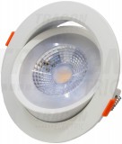 TRACON DLCOB9NW Beépíthető álmennyezeti LED lámpatest, forgatható 200-240 V, 50Hz, 9W, 4000K, 630lm, 38°, IP20, EEI=G