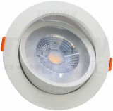 TRACON DLCOB9WW Beépíthető álmennyezeti LED lámpatest, forgatható 200-240 V, 50Hz, 9W, 3000K, 630lm, 38°, IP20,D=115mm, EEI=G
