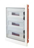 TRACON EDSS-18/3 Süllyesztett elosztódoboz, füstszínű-sík ajtóval, NPE nélkül 3×18 (54) modul, IP40, (H×W×D=655×440×90mm)