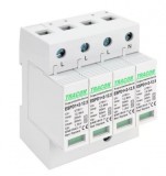 TRACON ESPD1+2-12.5-4P T1+T2 AC típusú túlfeszültséglevezető, cserélhető betéttel Uc:275V; Iimp:12,5kA; In:20kA; Imax:50kA; Up:1,3kV; 4P
