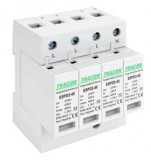 TRACON ESPD2-40-4P T2 AC típusú túlfeszültség levezető, cserélhető betéttel Uc:275V; In:20kA; Imax:40kA; Up:1,3kV; 4P