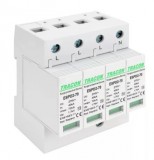 TRACON ESPD2-70-4P T2 AC típusú túlfeszültség levezető, cserélhető betéttel Uc:275V; In:40kA; Imax:70kA; Up:1,7kV; 4P