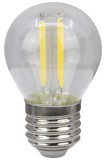 TRACON FILG454WW COG LED gömb fényforrás, átlátszó 230 VAC, E27, 4W, 470 lm, G45, 2700K, EEI=E