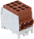 TRACON FLECU-25-16-3B Főáramköri leágazó kapocs, sínre szerelhető, barna 2.5-25mm2, max. 1000VAC/DC, max.101A