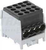 TRACON FLECU-25-16-4F Főáramköri leágazó kapocs, sínre szerelhető, fekete 2.5-25mm2, max. 1000VAC/DC, max.101A