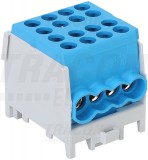 TRACON FLECU-25-16-4K Főáramköri leágazó kapocs, sínre szerelhető, kék 2.5-25mm2, max. 1000VAC/DC, max.101A