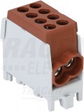 TRACON FLECU-25-25-2B Főáramköri leágazó kapocs, sínre szerelhető, barna 2.5-25mm2, max. 1000VAC/DC, max.101A