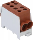 TRACON FLECU-35-25-2B Főáramköri leágazó kapocs, sínre szerelhető, barna 6-35mm2, max. 1000VAC/DC, max.125A